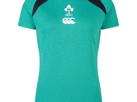 Canterbury IRFU Rugby Ireland 2024 25 Elite Womens Short Sleeved Training T-Shirt Fashion