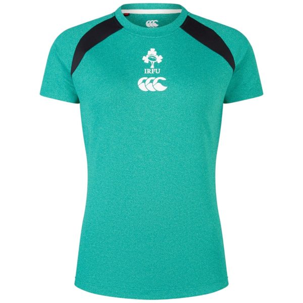 Canterbury IRFU Rugby Ireland 2024 25 Elite Womens Short Sleeved Training T-Shirt Fashion