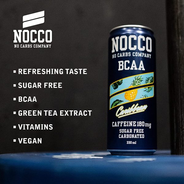 Nocco BCAA Caribbean Sugar Free Energy Drink, 12 x 330ml on Sale