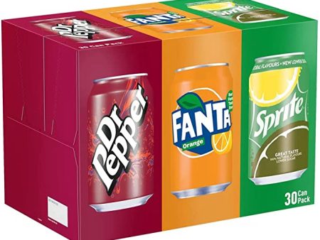 Coca Cola Dr. Pepper, Fanta Sprite Cans Variety Pack of 30 x330ml Online