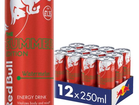 Red Bull Energy Drink, Watermelon Edition, 250ml x Pack of 12 Online now