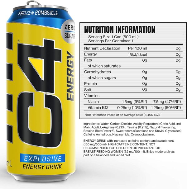 C4 Performance Energy Drinks Frozen Bombsicle 12X500ml Cheap