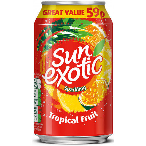 Sun Exotic Sparkling Tropical Fruit 330ml x Pack 24 Supply