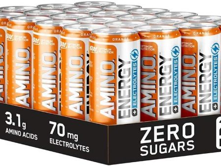 Optimum Nutrition Amino Energy Cans Orange Flavour 24x250ml on Sale