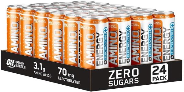 Optimum Nutrition Amino Energy Cans Orange Flavour 24x250ml on Sale