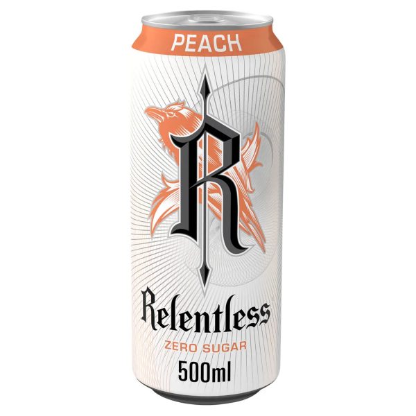 Relentless Peach Zero Sugar Energy Drink 12 x 500ml Online Hot Sale