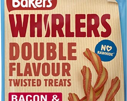 Bakers Whirlers Dog Treats Bacon and Cheese Pack of 6×130g Fashion