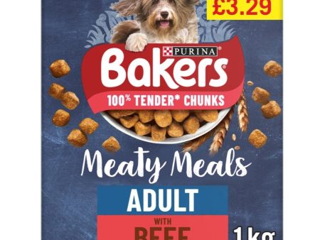 BAKERS Meaty Meals Beef Dry Dog Food Pack of 5x1kg Fashion