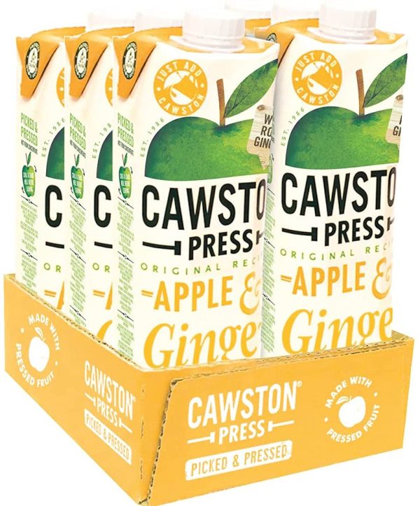 Cawston Press Apple and Ginger Juice, Pack of 6 x 1L For Discount