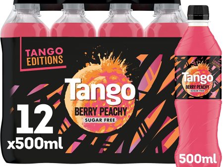 Tango Berry Peachy Sugar Free, 500 ml x Pack of 12 Hot on Sale