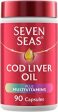 Seven Seas Cod Liver Oil Tablets, Plus Multivitamins & 110 mg Omega-3,  High Strength Capsules With Fish Oil, Plus Vitamin D, C, B12 & B6 & A, Folic Acid And Biotin, With EPA & DHA (4x90Count) Cheap