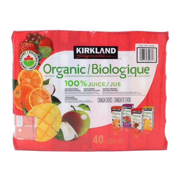 Kirkland Signature Organic Juice Boxes, 40 x 200ml Online Sale