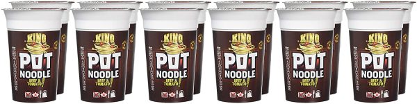 Pot Noodle Beef & Tomato Flavour King Size Pack of 12x114g For Sale