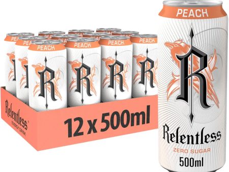 Relentless Peach Zero Sugar Energy Drink 12 x 500ml Online Hot Sale