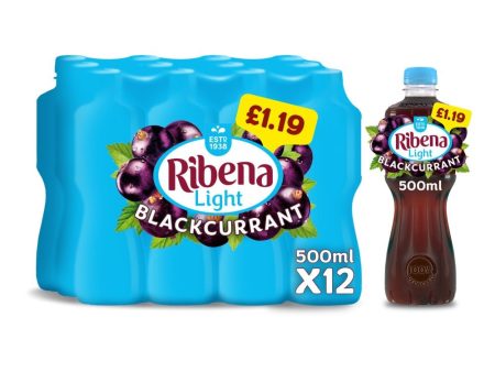 Ribena Light Blackcurrant 500ml x Pack of 12 For Sale